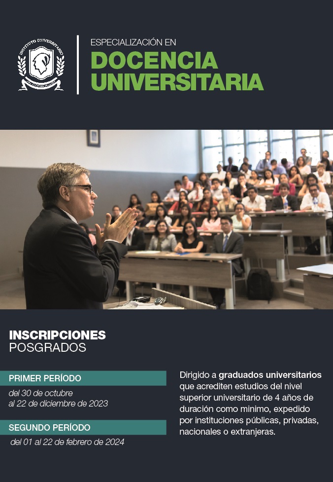 ESPECIALIZACIÓN EN DOCENCIA UNIVERSITARIA . IUPFA