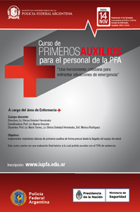 14 DE NOVIEMBRE . CURSO DE PRIMEROS AUXILIOS PARA EL PERSONAL DE LA PFA