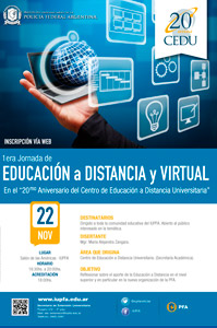 22 DE NOVIEMBRE . I JORNADA EDUCACIÓN A DISTANCIA Y VIRTUAL