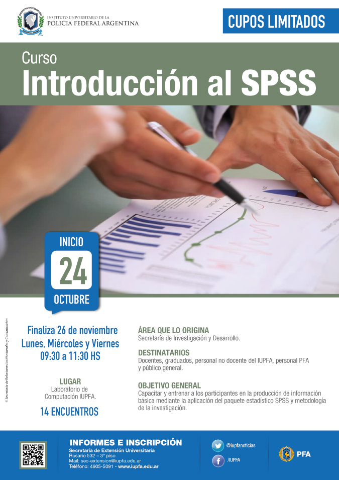 24 DE OCTUBRE . CURSO INTRODUCCIÓN AL SPSS . IUPFA