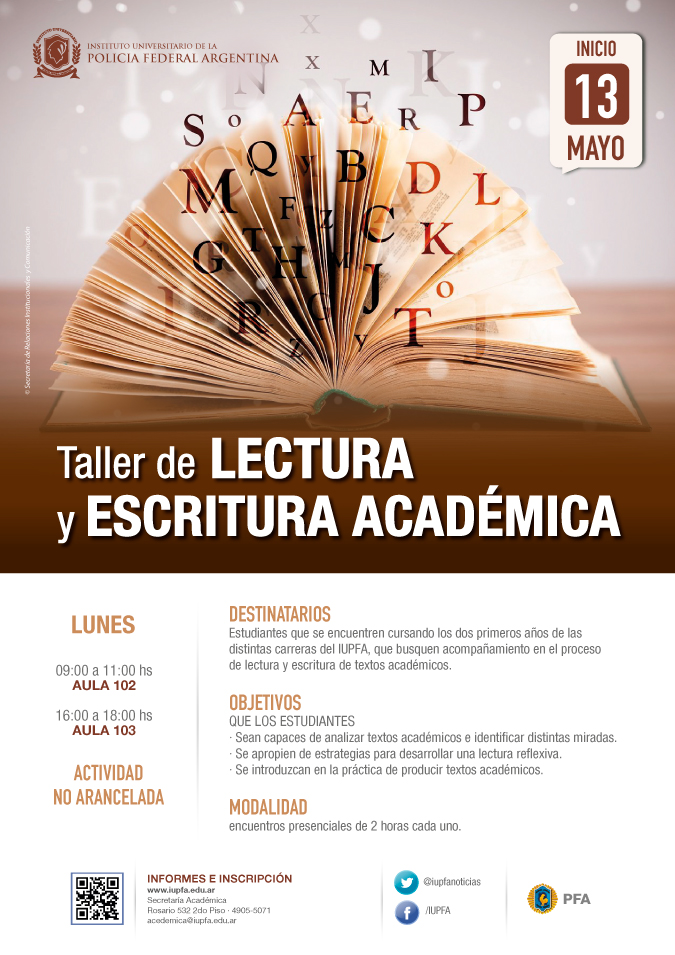 13 DE MAYO . TALLER DE LECTURA Y ESCRITURA ACADÉMICA . IUPFA