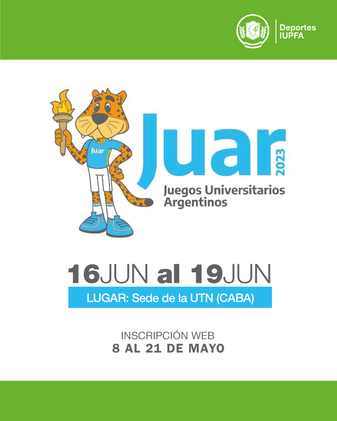 16 al 19 de SEPTIEMBRE . JUAR . JUEGOS UNIVERSITARIOS ARGENTINOS REGIONALES